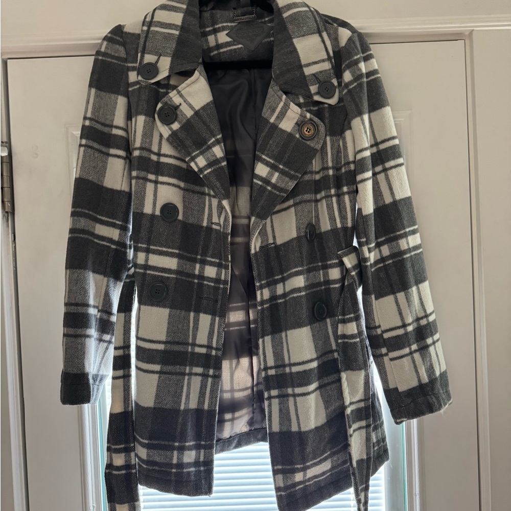 JouJou Plaid Double-Breasted Women's Coat